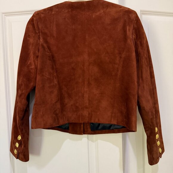 Susanna Chow Tessa Suede Jacket in Chocolate Brown Size M - Picture 6 of 7
